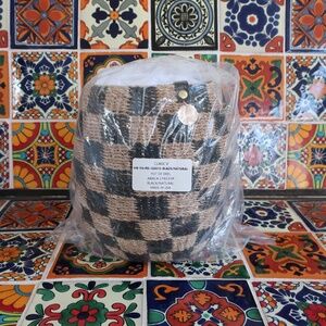 Clare V. Pot de Miel Black & Natural Checker
